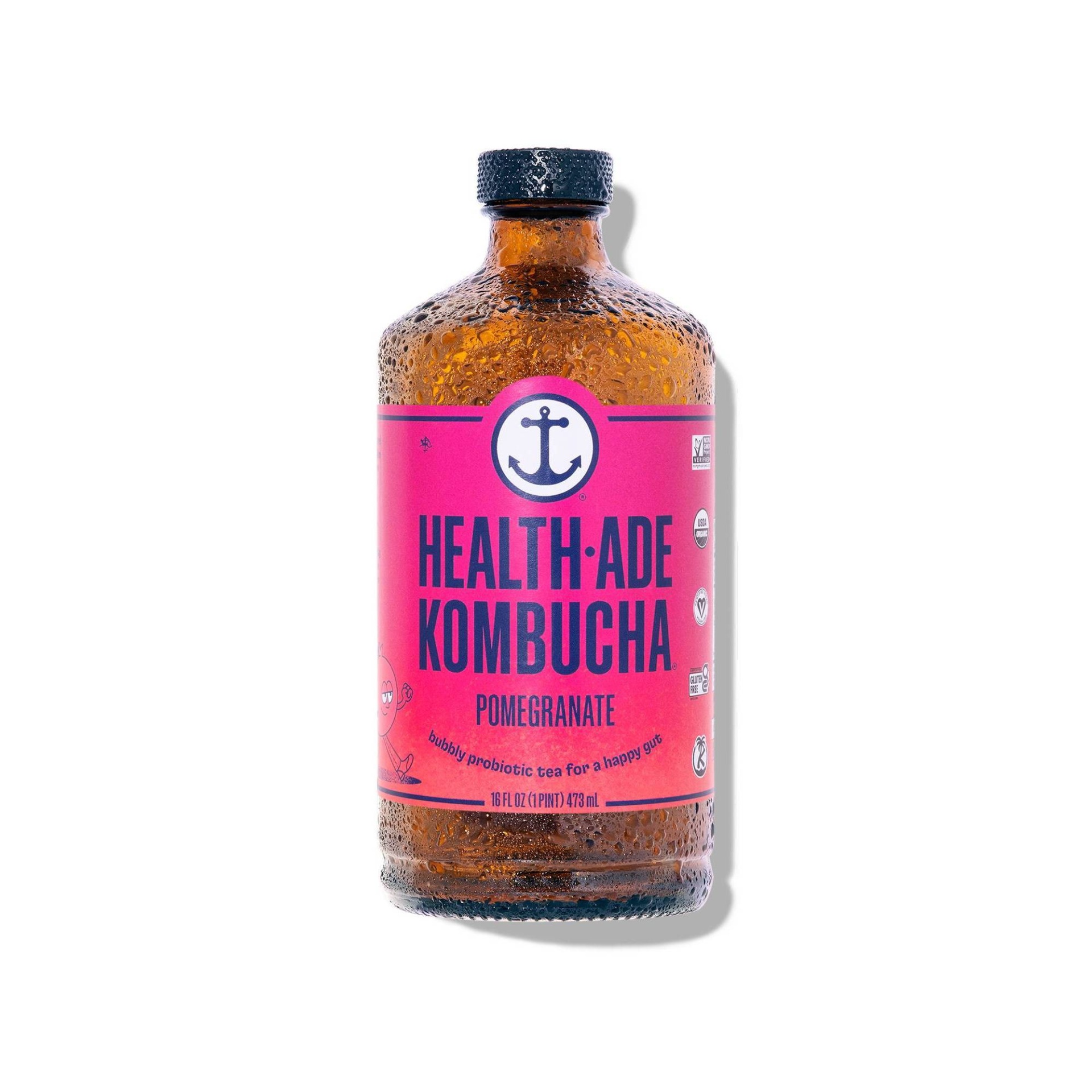 slide 1 of 4, Health-Ade Organic Vegan Pomegranate Kombucha - 16 fl oz, 16 fl oz