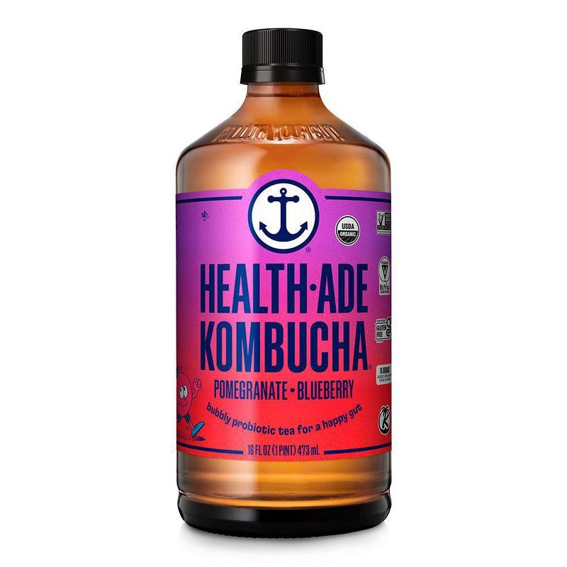 slide 1 of 9, Health-Ade Organic Vegan Pomegranate Kombucha - 16 fl oz, 16 fl oz