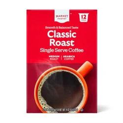 Premium Roast Medium Roast Coffee - Single Serve Pods - 12ct - Market Pantry: Compatible With Keurig, Unflavored