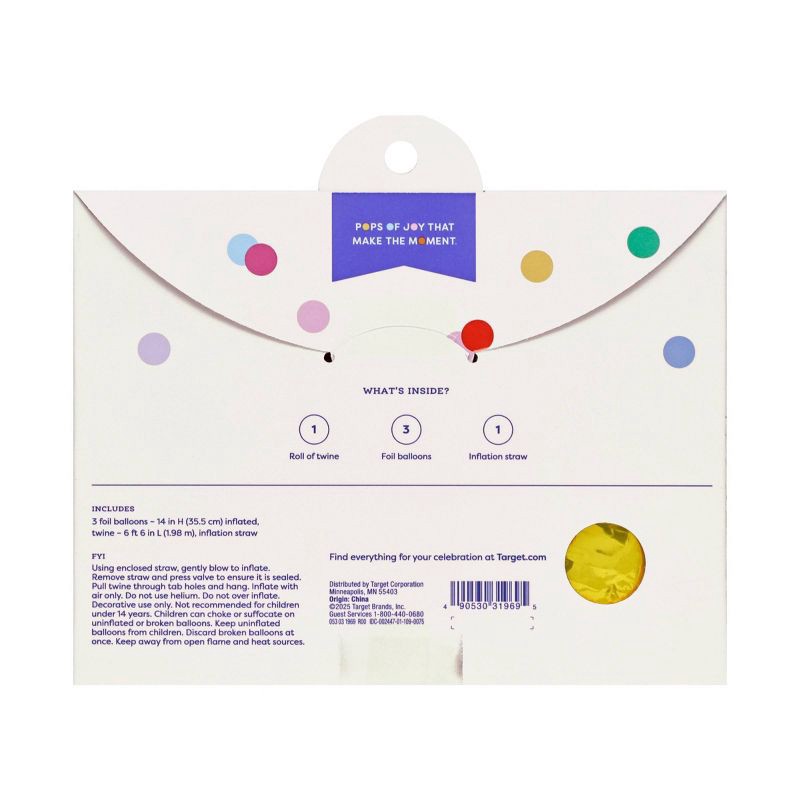 slide 3 of 4, "Yay" Foil Balloon Banner Gold - Spritz™, 1 ct