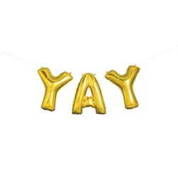 "Yay" Foil Balloon Banner Gold - Spritz™