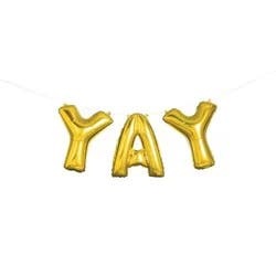 "Yay" Foil Balloon Banner Gold - Spritz™