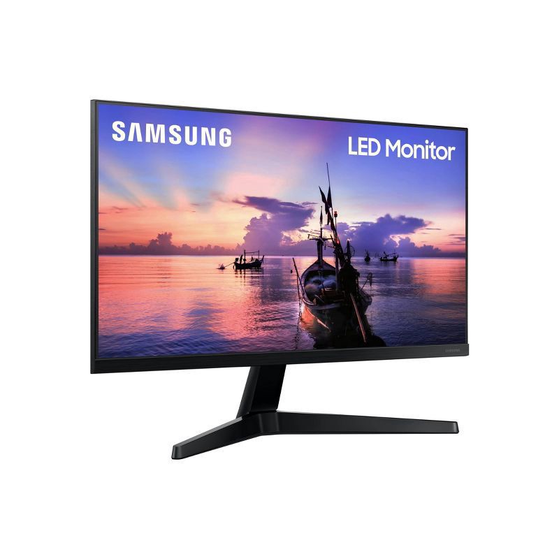 slide 4 of 10, Samsung 27" FHD IPS Computer Monitor, AMD FreeSync, HDMI & VGA (T350 Series) - Dark Blue/Gray, 1 ct