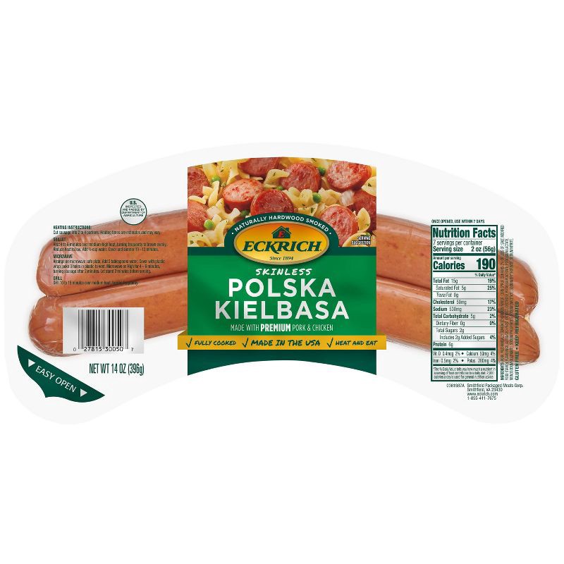 slide 2 of 4, Eckrich Skinless Polska Kielbasa - 14oz, 14 oz