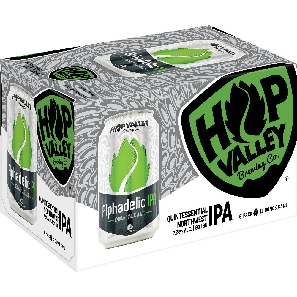 slide 2 of 5, Hop Valley Brewing Co. Hop Valley Alphadelic IPA Beer - 6pk/12 fl oz Cans, 6 ct; 12 fl oz