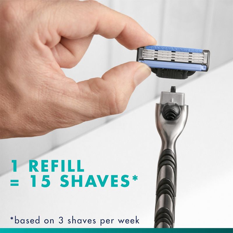 slide 6 of 9, Gillette Mach3 Men's Razor + 2 Razor Blade Refills, 1 ct