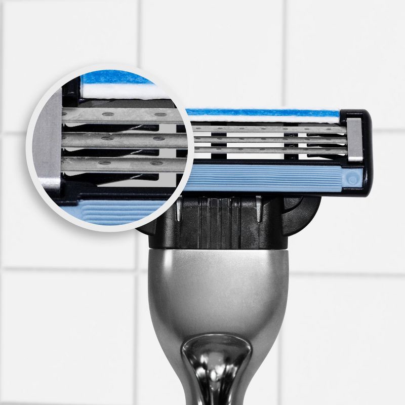 slide 11 of 13, Gillette Mach3 Men's Razor + 2 Razor Blade Refills, 1 ct