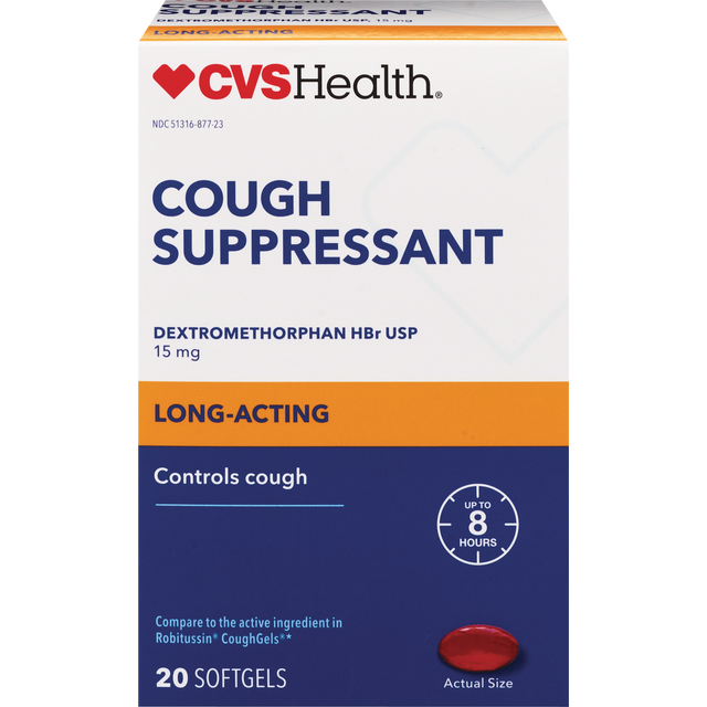 slide 1 of 1, Cvs Health Cough Suppressant Softgels, 20 ct