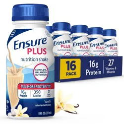 Ensure Plus Nutrition Shake Vanilla Non-Caffeinated- 128 fl oz/16ct