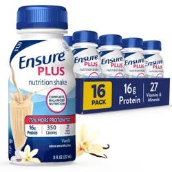 Ensure Plus Nutrition Shake Vanilla Non-Caffeinated- 128 fl oz/16ct