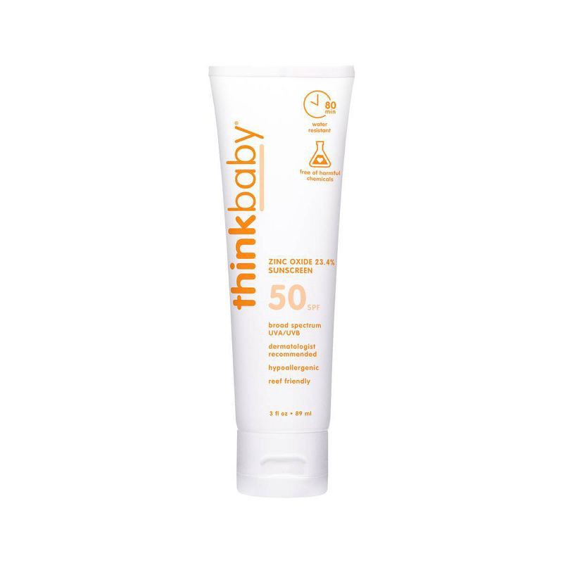 slide 3 of 8, thinkbaby Mineral Sunscreen Lotion SPF 50 - 3 fl oz, 0 x 3 fl oz