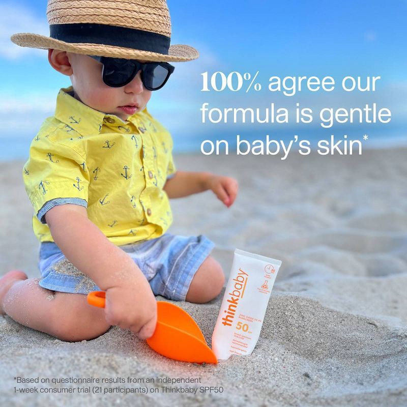 slide 5 of 8, thinkbaby Mineral Sunscreen Lotion SPF 50 - 3 fl oz, 0 x 3 fl oz