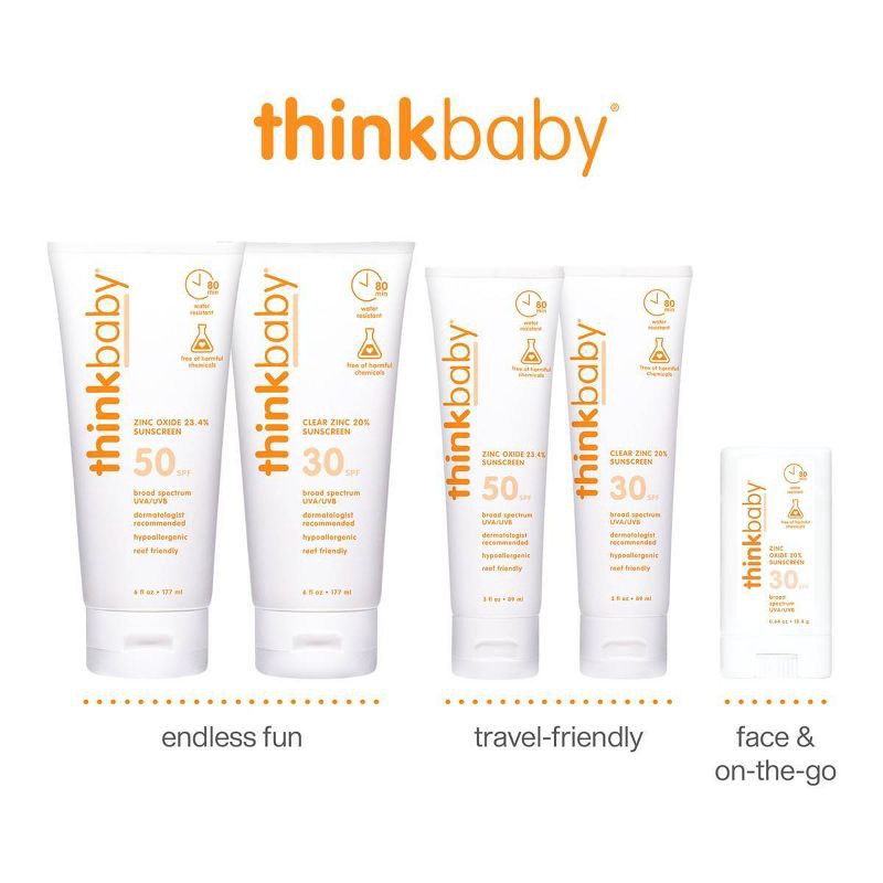 slide 6 of 8, thinkbaby Mineral Sunscreen Lotion SPF 50 - 3 fl oz, 0 x 3 fl oz