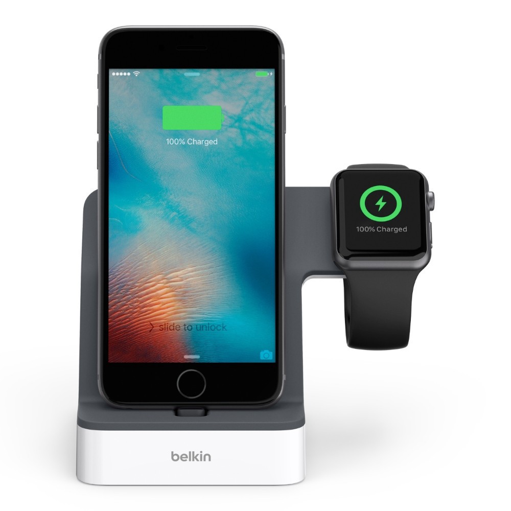 slide 3 of 8, Belkin PowerHouse Charge Dock for Apple Watch + iPhone, 1 ct