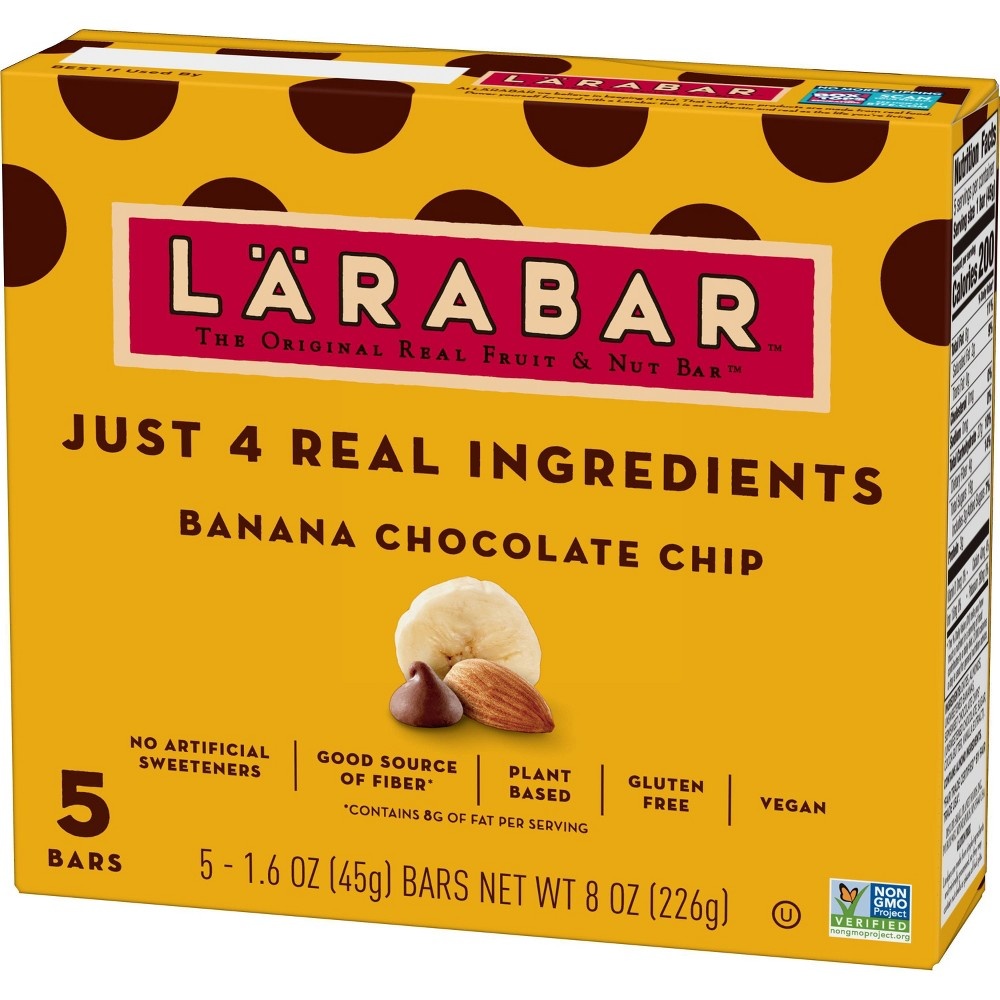 slide 3 of 3, Larabar Banana Chocolate Chip, 5 ct, 8 oz