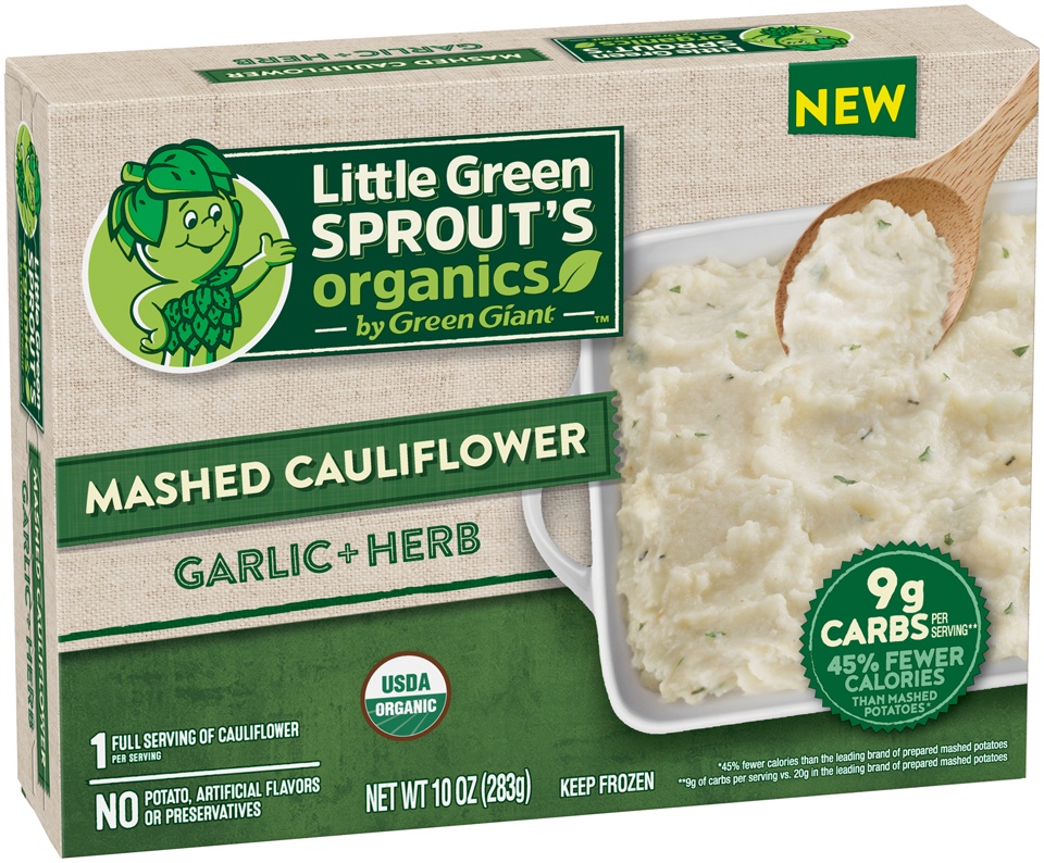 slide 6 of 8, Little Green Sprout's Organics Garlic & Herb Mashed Cauliflower, 10 oz