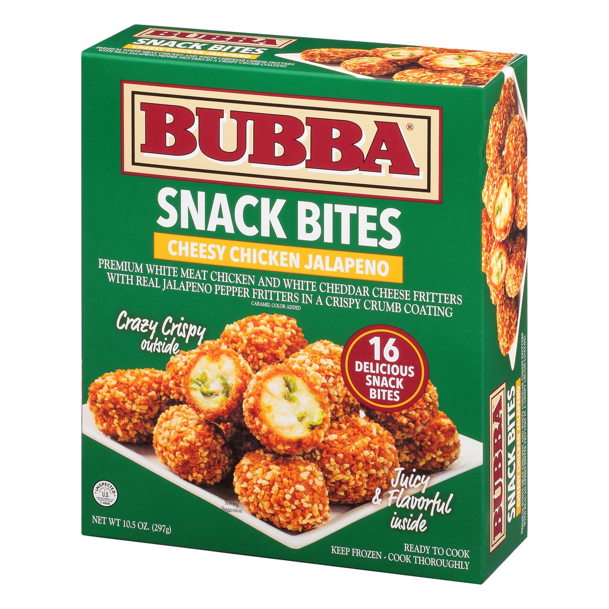 slide 3 of 9, bubba Cheesy Chicken Jalapeño Snack Bites 10.5oz, 16 ct