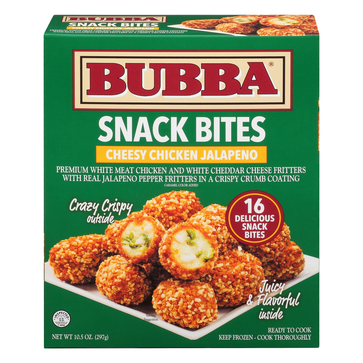 slide 1 of 9, bubba Cheesy Chicken Jalapeño Snack Bites 10.5oz, 16 ct