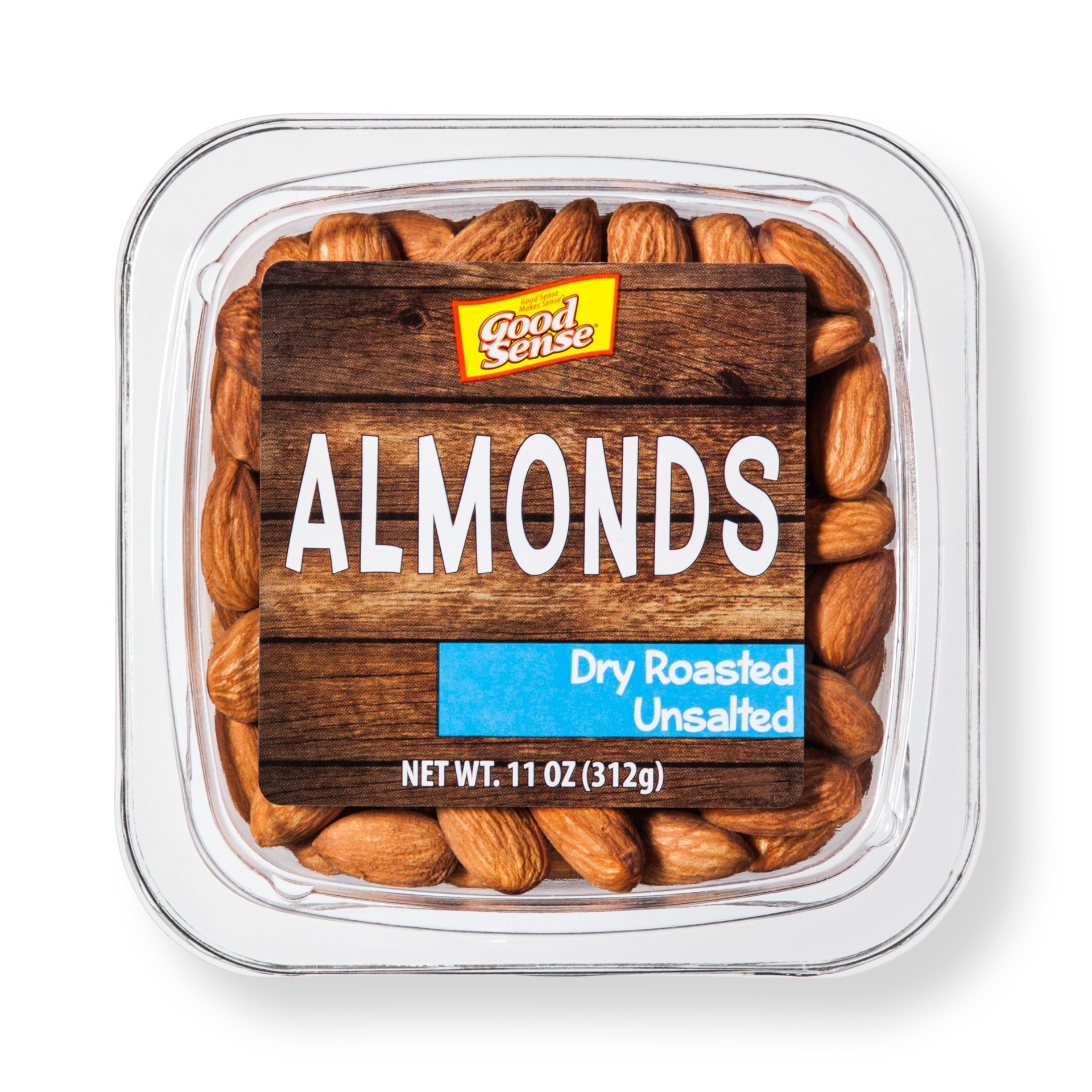 slide 1 of 4, Good Sense Dry Roasted No Salt Almonds, 11 oz