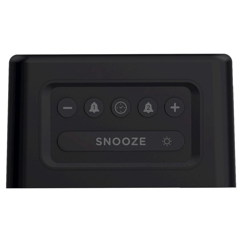 slide 2 of 3, Compact Digital Alarm Clock with USB Charger Black - Capello, 1 ct