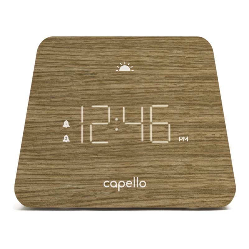 slide 2 of 4, Digital Mantle Alarm Clock Lark Finish - Capello: Contemporary LED Table Clock with Dual Alarms & Adjustable Dimmer, 1 ct
