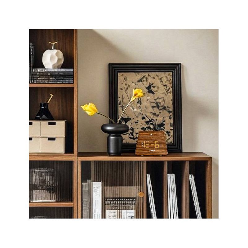 slide 2 of 4, Digital Mantle Alarm Clock Lark Finish - Capello: Contemporary LED Table Clock with Dual Alarms & Adjustable Dimmer, 1 ct