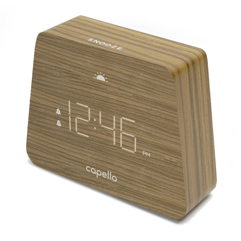 slide 3 of 4, Digital Mantle Alarm Clock Lark Finish - Capello: Contemporary LED Table Clock with Dual Alarms & Adjustable Dimmer, 1 ct