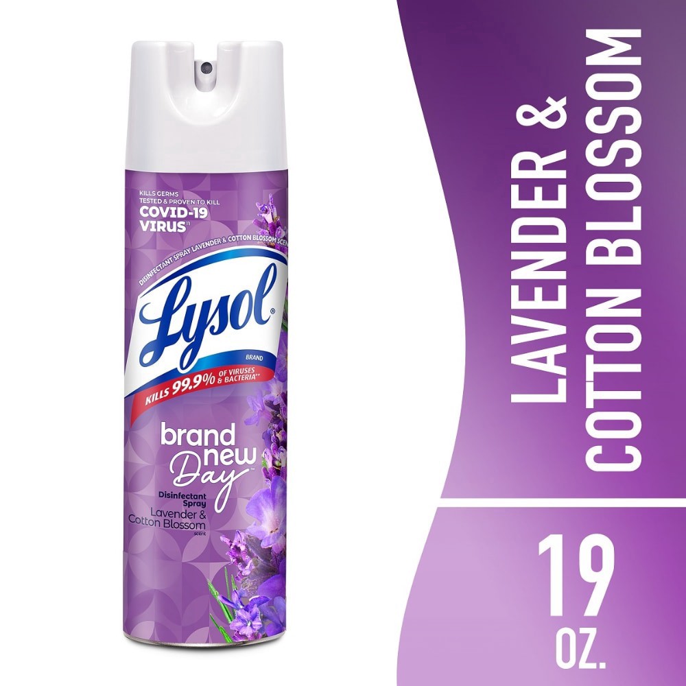 slide 1 of 1, Lysol Disinfectant Spray Lavender Cotton Blossom 19 Ounces, 19 oz