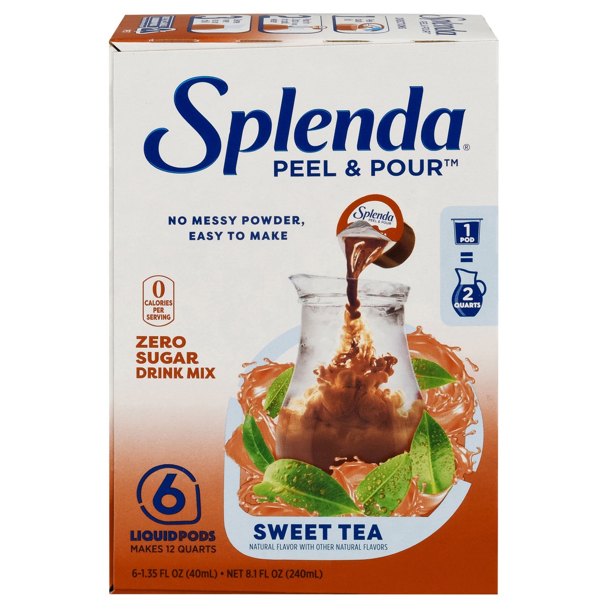 Splenda Peel & Pour Zero Sugar Liquid Pods Sweet Tea Drink Mix 6 ea 6