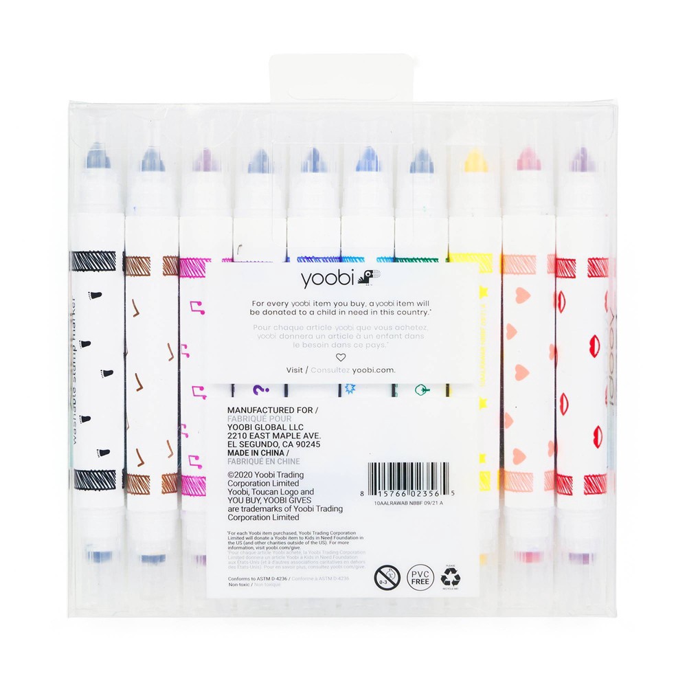 Yoobi - Double Ended Markers, 8-Pack