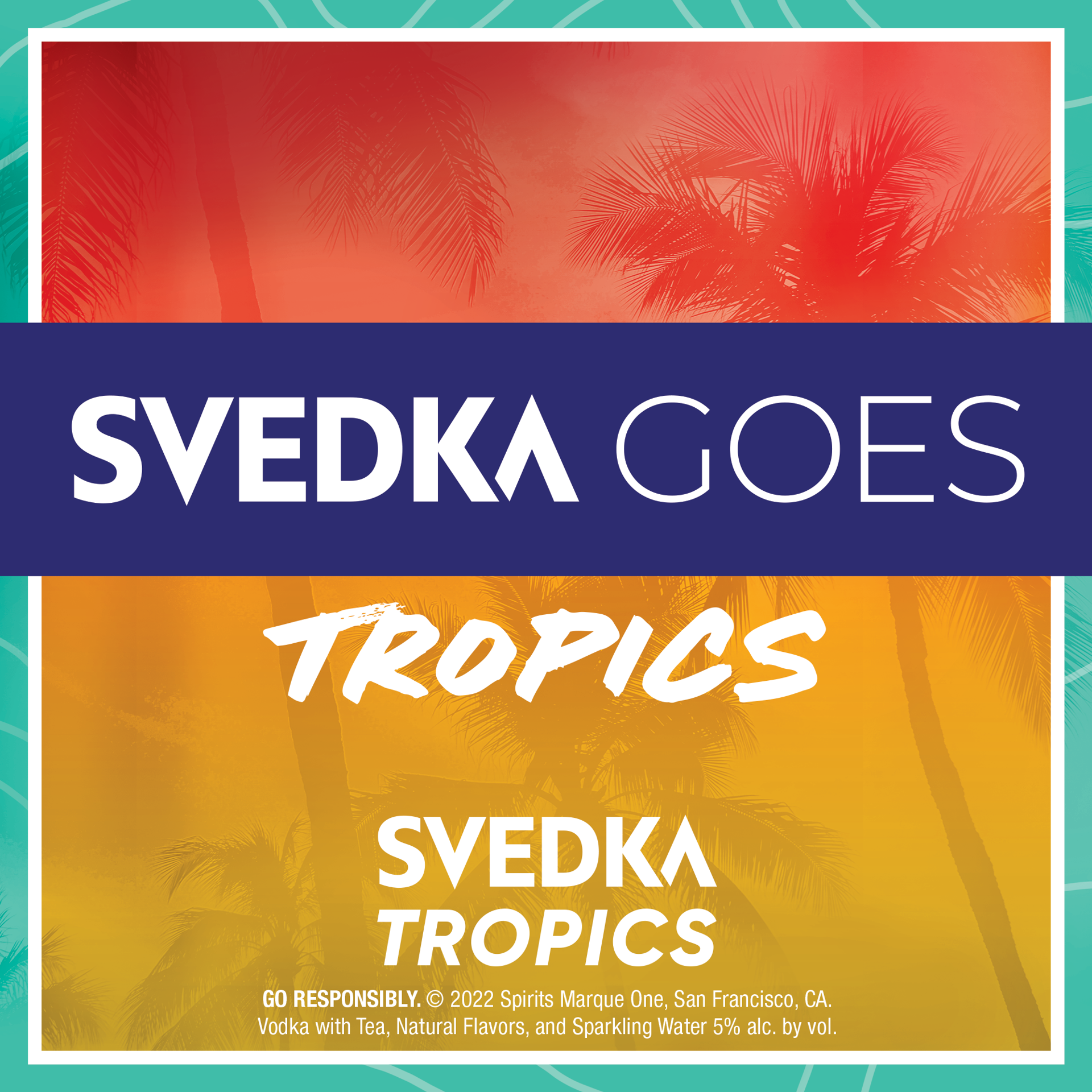 slide 6 of 8, SVEDKA Tropics Raspberry Kiwi Vodka Tea Spritz Canned Cocktail, 4 pk 355 mL Cans, 5% ABV, 48.02 fl oz