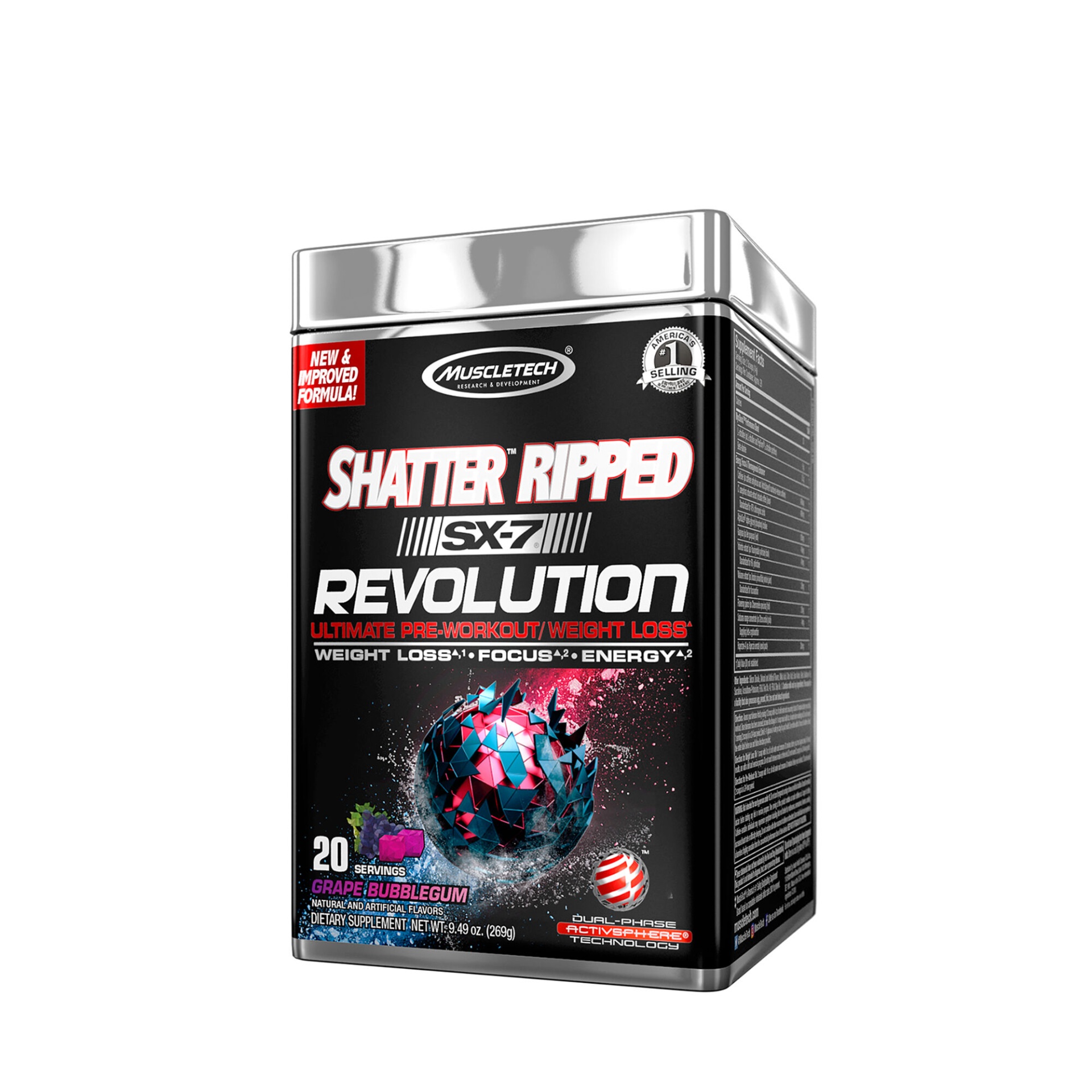 slide 1 of 1, MuscleTech Shatter Ripped SX-7 Revolution - Grape Bubblegum, 1 ct