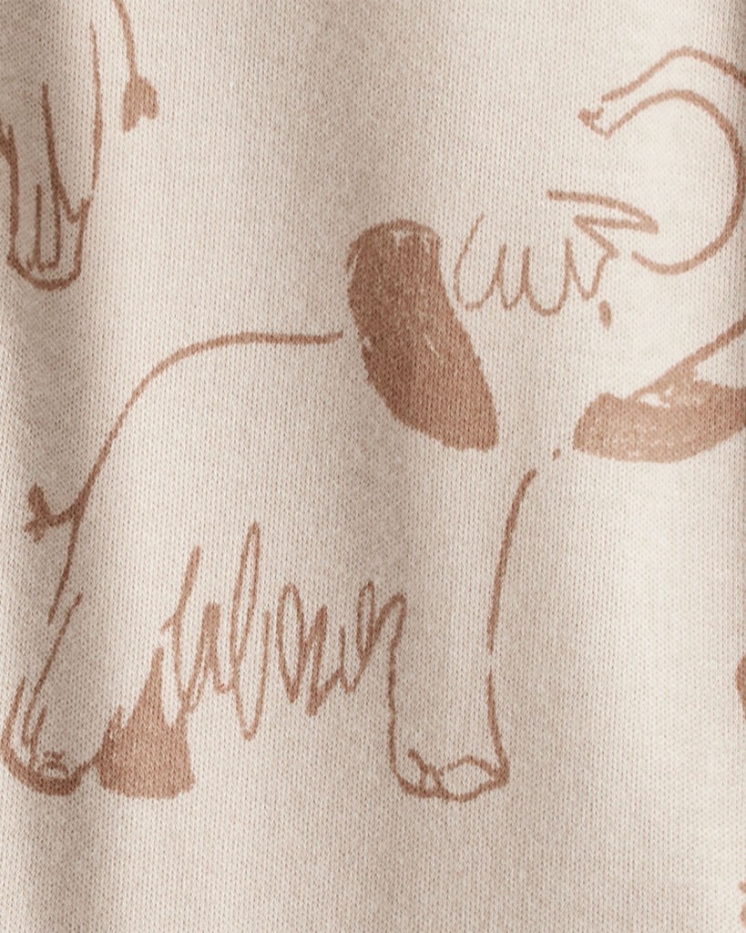slide 4 of 4, Carters Baby Boy Mammoth Print 100% Cotton Long-Sleeve Snug Fit Sleep & Play Pajamas - Beige Beige NB, 1 ct