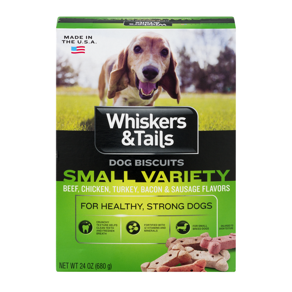 slide 1 of 1, Whiskers & Tails Dog Biscuits Small Variety Dog Food, 24 oz