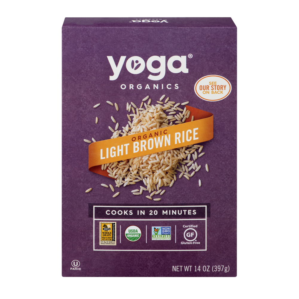 slide 1 of 1, Yoga Organic Quick Cooking Long Grain Brown Rice, 12 oz