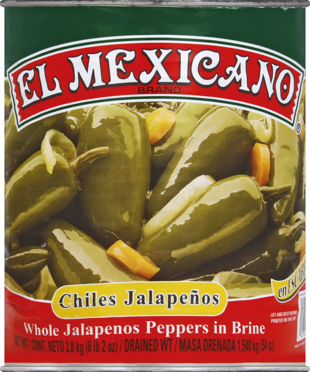 slide 2 of 2, El Mexicano Jalapenos Peppers 2.8 kg, 98 oz