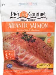 Pier 33 Gourmet Ocean Raised Skin-On Portions Boneless Atlantic Salmon 1.5 lb