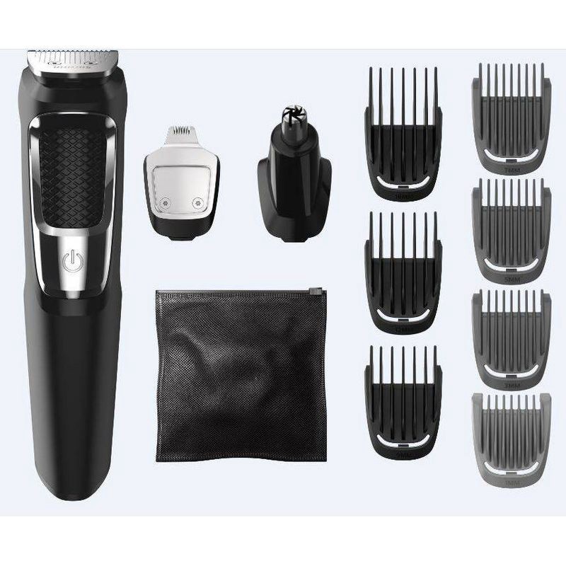 slide 1 of 10, Philips Norelco Series 3000 Multigroom All-in-One Men's Rechargeable Electric Trimmer with 13 attachments - MG3750/60, 1 ct
