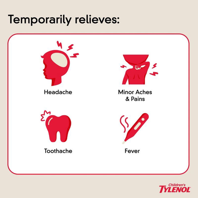 slide 3 of 11, Children's Tylenol Pain + Fever Relief Chewables - Acetaminophen - Grape - 24ct, 24 ct