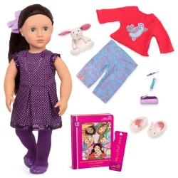 our generation doll purple dress Our Generation 18 inch Doll with Long Hair and Purple Dress Outfit