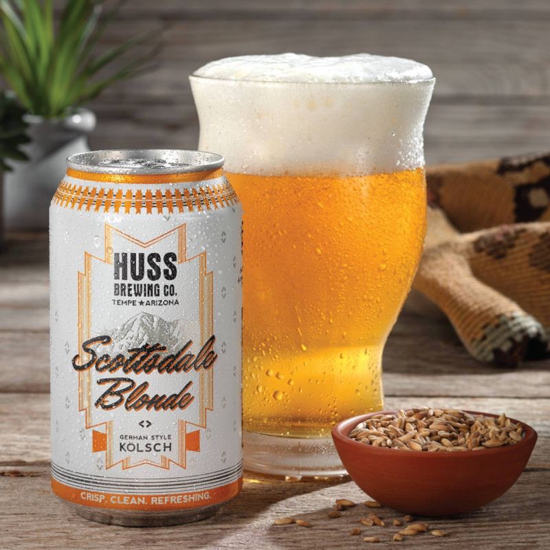 slide 3 of 5, Huss Brewing Co. Huss Scottsdale Blonde Kolsch Beer - 6pk/12 fl oz Cans, 6 ct; 12 fl oz