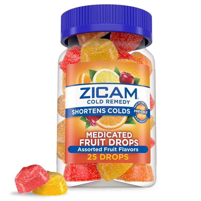 slide 1 of 9, Zicam Cold Remedy Medicated Drops - Fruit - 25ct, 25 ct