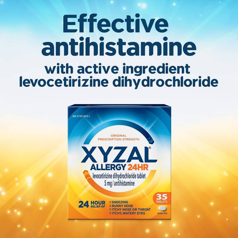 slide 7 of 10, Xyzal 24 Hour Allergy Relief Tablets - Levocetirizine Dihydrochloride - 35ct, 35 ct