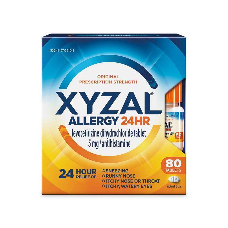 slide 1 of 7, Xyzal Allergy Relief Tablets - Levocetirizine Dihydrochloride - 80ct, 80 ct