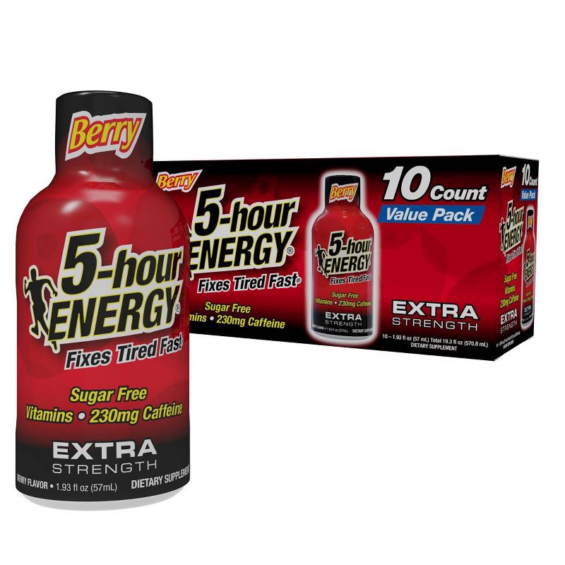 slide 1 of 8, 5 Hour Energy Extra Strength Shot - Berry - 10pk, 10 ct