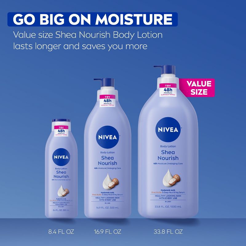 slide 9 of 11, NIVEA Shea Nourish Dry Skin Body Lotion with Shea Butter - 33.8 fl oz, 33.8 fl oz