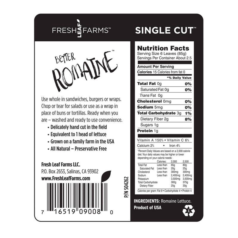 slide 4 of 5, Single Cut Romaine Lettuce - 7oz, 7 oz