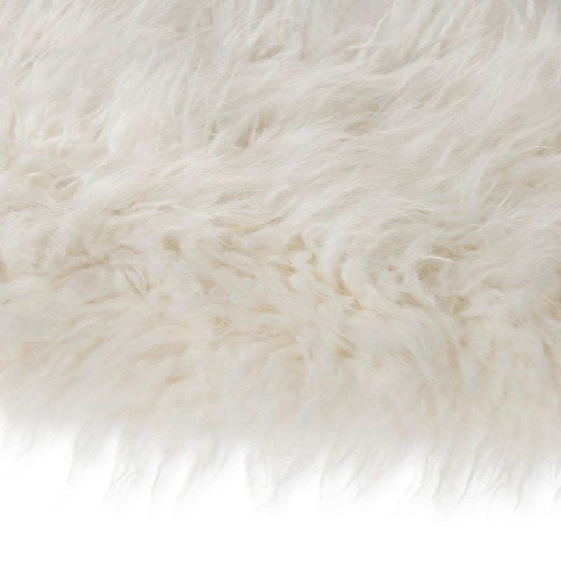 slide 2 of 6, 3' Faux Fur Round Kids' Rug White - Pillowfort™, 1 ct