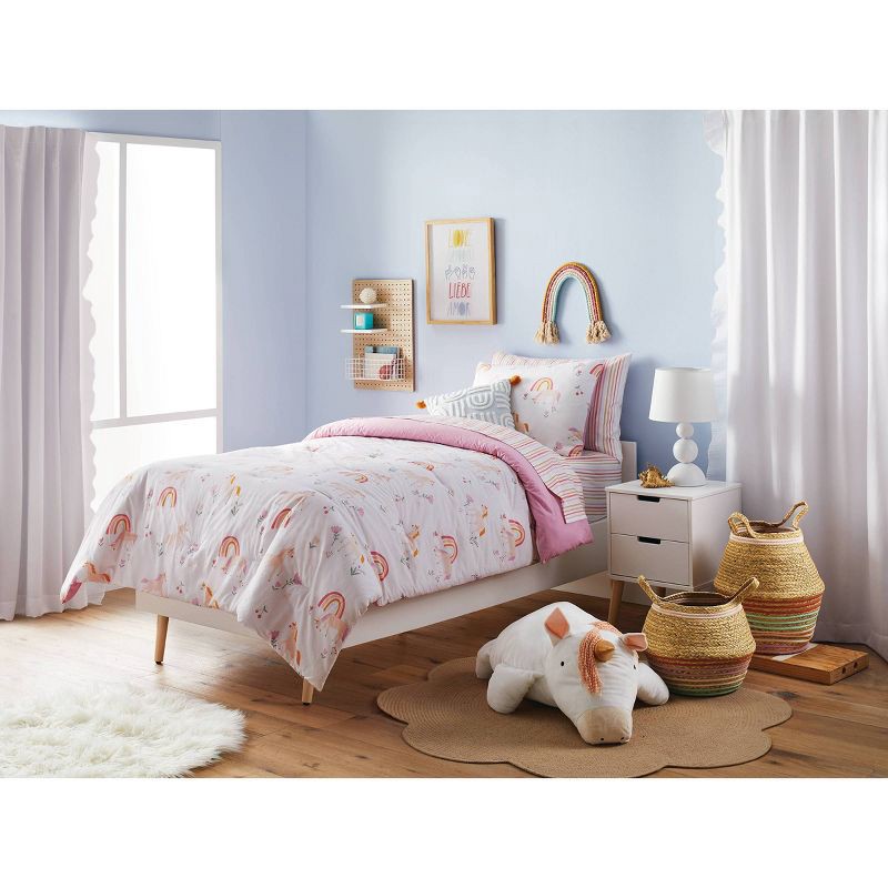 slide 3 of 6, 3' Faux Fur Round Kids' Rug White - Pillowfort™, 1 ct