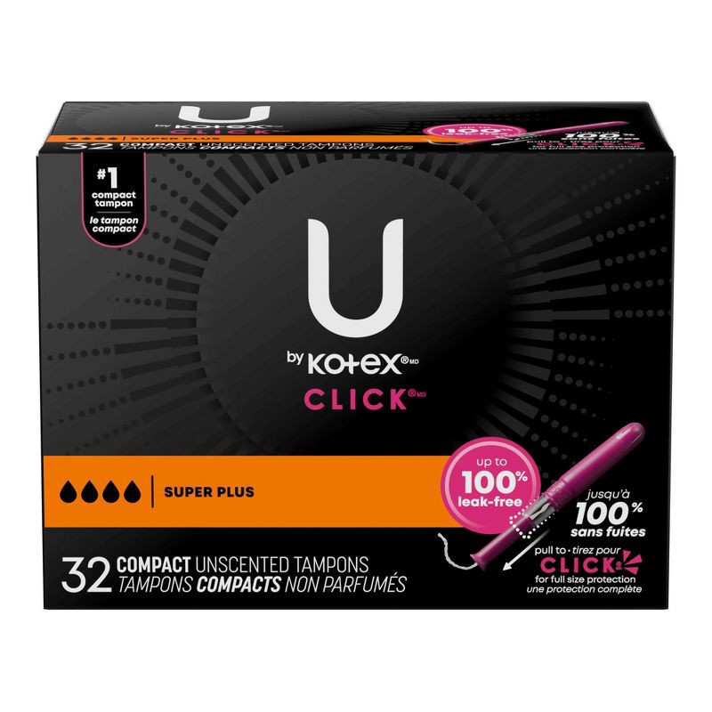 slide 2 of 18, U by Kotex Click Compact Unscented Tampons - Super Plus - 32ct, 32 ct